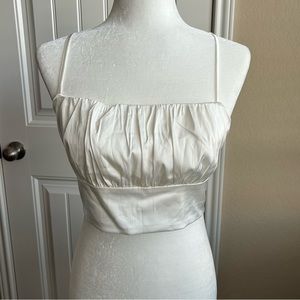 Silk Ivory/White Crop Top